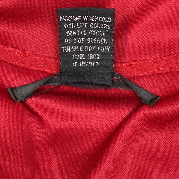 89th & Madison | Red Sheer Overlay Cowl Neck Blouse Sleeveless M - Picture 4 of 4